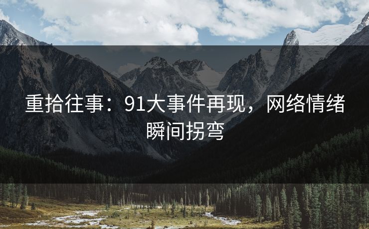 重拾往事：91大事件再现，网络情绪瞬间拐弯